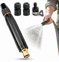 2026 New Jet Nozzle Power Washer for Garden Hose, Garden Hose Nozzle High Pressure Powerful Cleaning Spray Evenly, High Pressure Hose Nozzle for Car Washing (Black suit)