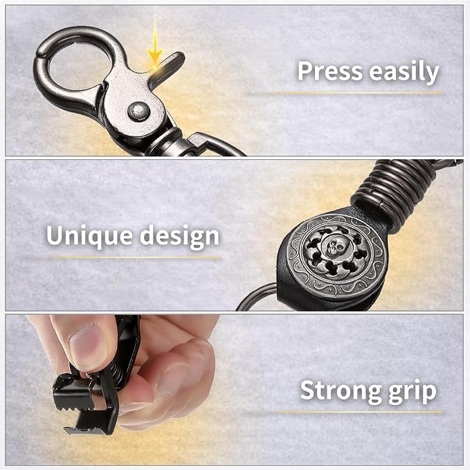 Heavy Duty Glove & Hat Clip with Carabiner, All-Metal Spring Clamp Work Glove Holder for Tool Belt, Harness, Backpack