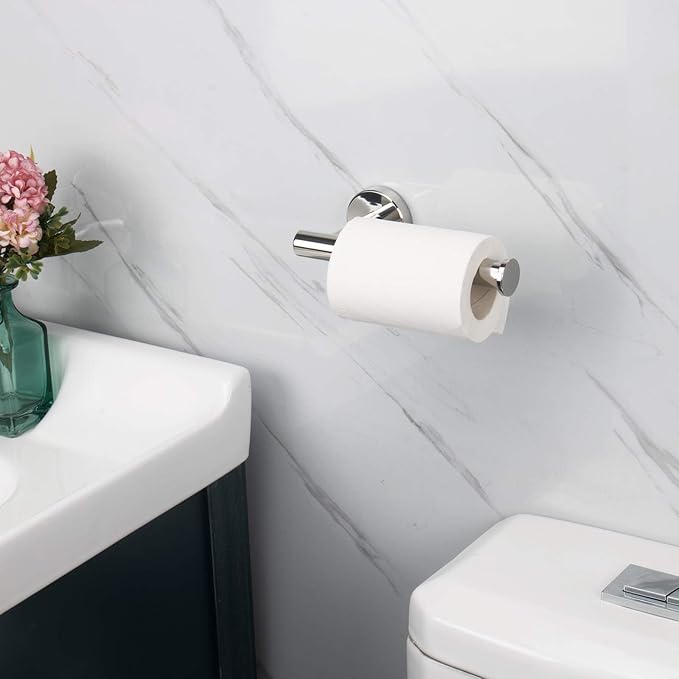NearMoon Bathroom Toilet Paper Holder, Premium SUS304 Stainless Steel Rustproof Wall Mounted Toilet Roll Holder for Bathroom, Kitchen (10 Pack, Chrome Finish)