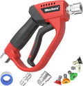 Pressure Washer Gun 5000 PSI, 360° Swivel Gun with 1/4" QC Outlet | Pressure Washer Accessories , Stubby Pressure Washer Gun with 5 Nozzle Tips, 3/8" Plug & M22-14mm Adapter
