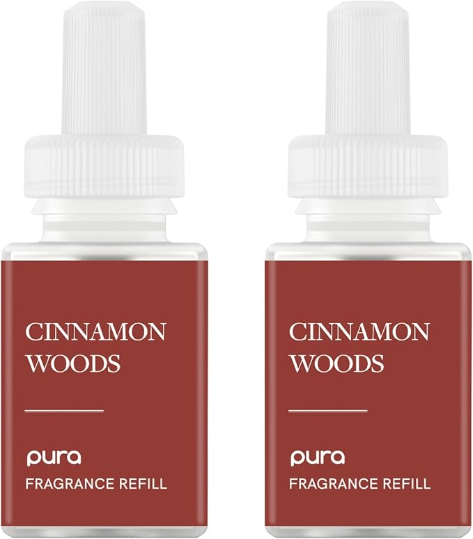 Pura Smart Home Scent Refill - Long-Lasting Premium Fragrance per Refill - Clean Diffuser Fragrance for Home, Office & Apartment - 2 Pack, Cinnamon Woods