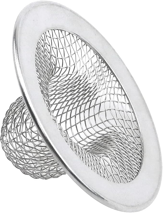 Antrader Kitchen Sink Strainer, 2Pcs Stainless Steel 2-Inch Diameter Mesh Round Filter Bathroom Bathtub Wash Basin Garbage Disposal Basket Filter