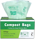 Primode Compostable Bags 6 Gallon Food Scraps Yard Waste Bags, 50 Count, Extra Thick 0.87 Mil. ASTMD6400 Compost Bags Small Kitchen Trash Bags, Certified By BPI And TÜV AUSTRIA