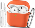 for AirPods 4 Case, TNSNK Silicone AirPod 4 Case Cover Compatible with Apple Airpods 4th Gen, Shockproof Protective Cases for Women Girly with Cleaner Kit and Keychain, Front LED Visible