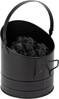 Mind Reader Fireplace Ash Bucket, 6L (1.5 gal) Capacity, Wood Stove, Fireplace Accessories, Metal, 9"L x 9"W x 10.5"H, Black