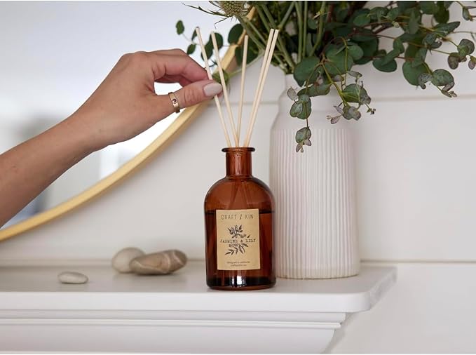 Craft & Kin Reed Diffuser Sticks – 3-Pack of 8 Natural Rattan Diffuser Sticks – Eco-Friendly Reed Replacement for Essential Oil Diffusers – Home Fragrance Accessory for Bedroom & Bathroom