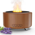 500ML Retro Vinyl Essential Oil Diffuser for Home | 3D flame effect & 9 colors. 500ml tank lasts 14H for deep sleep. BPA-free with auto-off ensures safety for babies and pets.