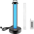 38W UV Light Sanitizer with 1 Spare Bulb, Ultraviolet Lamp with Remote Control for Home, Office School, Hotel.99.99% UVC Cleaning Portable Lamp, 3-Gear Timer 15/30/60 Minutes 110V with Ozone