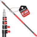 DIYSELF 24 FT Extension Pole for Painting, 5.8-24 Ft Telescoping Pole | Paint Roller Extension Pole for Cleaning, Aluminum Extendable Pole for Painting, Window & Gutter Washing, Comfortable Grip