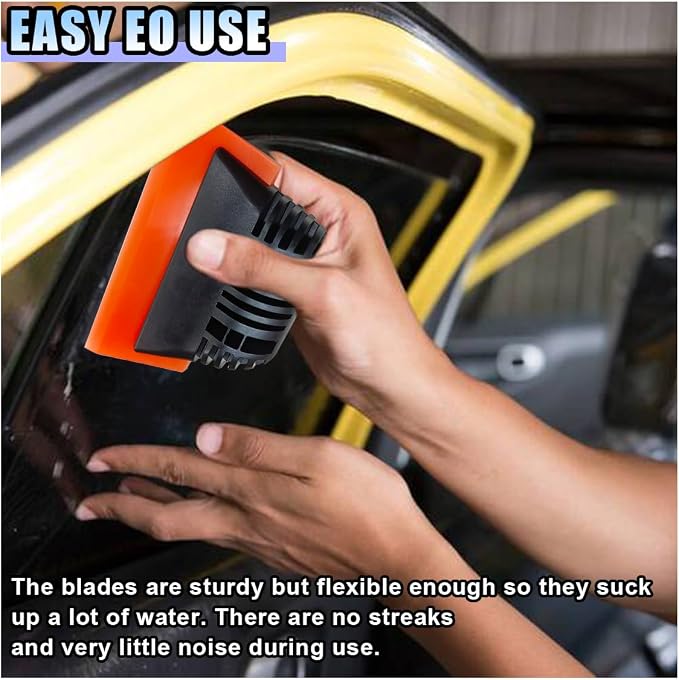 Small Squeegee, PPF Window Tint Squeegee, Rubber Non-Slip Handle Tint Squeegee, Multifunctional Wrap Scraper for Window Cleaning, Shower Glass Door, Car Windshield (Orange)