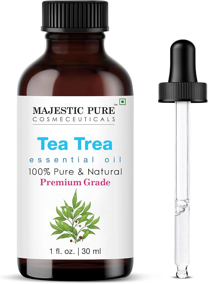 Majestic Pure Tea Tree Essential Oil for Diffuser - 1 Fl Oz | 100% Natural Essentials Oils for Aromatherapy, Massage, Steam inhalation, Air Freshing, Soap and Candle Making