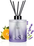 M&SENSE Reed Diffuser Set, Lavender Vanilla, 17 oz Natural Essential Oil | Non-Toxic Organic, Long-Lasting Fragrance, Ideal for Relaxation Nook, Bedroom, Gifts for Women