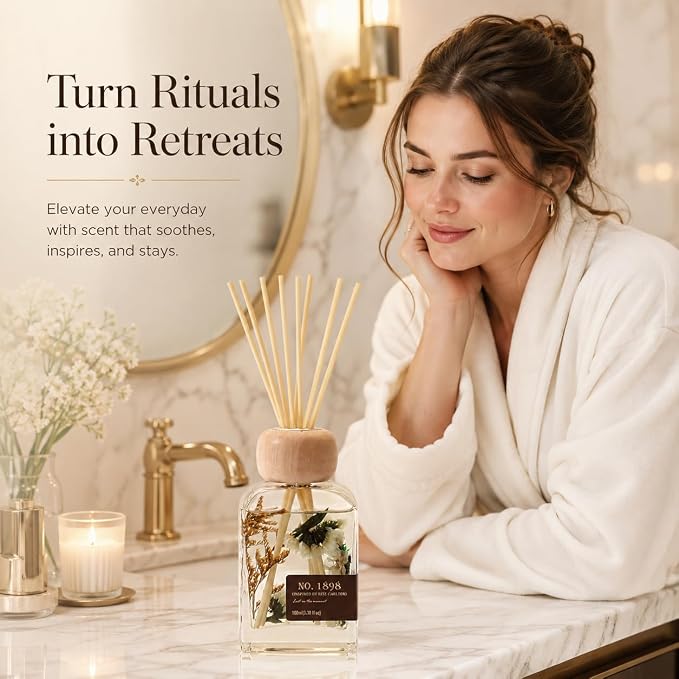 No. 1898 Hotel Collection Reed Diffuser, 3.38 Fl Oz | Inspired by Ritz Carlton;Long-lasting Fragrancefor Home, Bathroom or Office,Elegant Gift-ready Decor