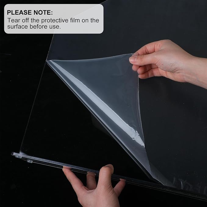 Vesici 2 Pcs Clear Acrylic Sink Splash Guard Freestanding Panel Barrier with Easy Reach Cutaway Kitchen Guard Protective Splatter Barrier for Home Hospital(19" Length, 14" Height, 4.5" Base)