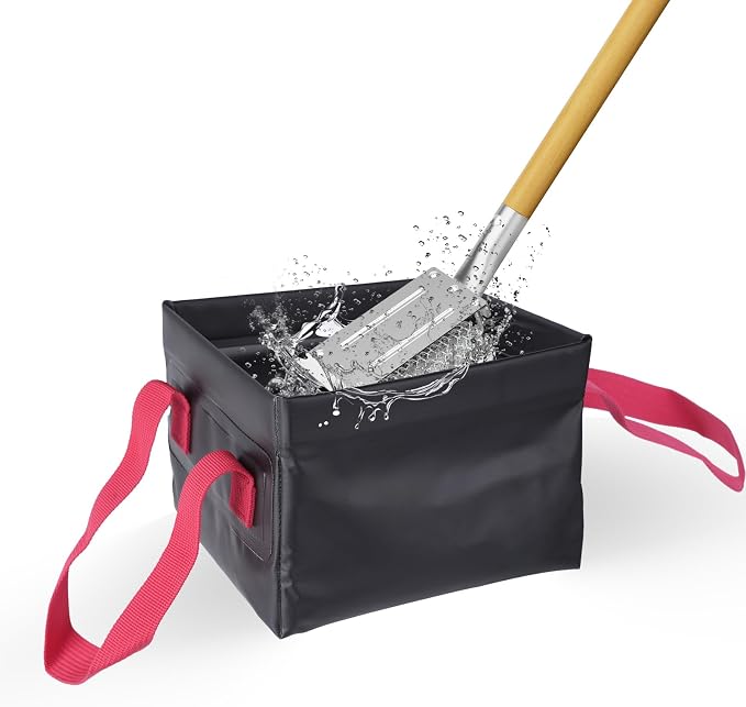 HOUSE AGAIN Grill Brush Bristle Free + Collapsible Water Bucket, Safe BBQ Outdoor Grill Accessories Cleaning Brush Scraper with Durable Dunk Tank for Great Value Bundle/Ideal for Dad