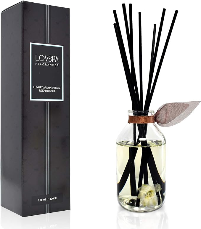 Reed Diffuser Set - Baltic Amber Scented Diffuser with Sticks | Home Fragrance Reed Diffuser for Bedroom, Bathroom Shelf Décor - Made in the USA