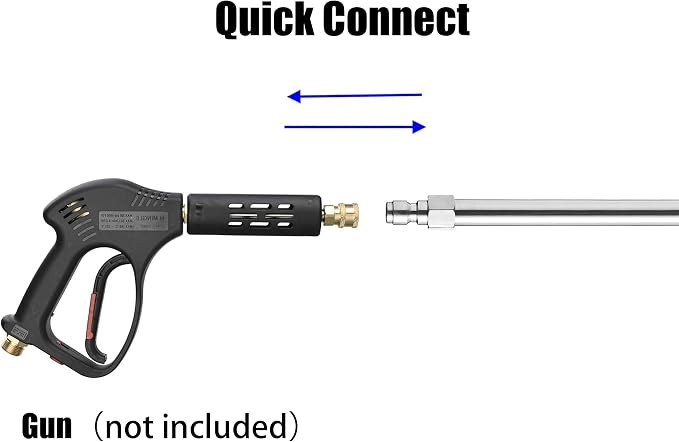 M MINGLE Pressure Washer Extension Wand, Power Washer Lance, 17 Inch | Stainless Steel, 1/4 Inch Quick Connect, for Hard-to-Reach Areas and Siding Cleaning
