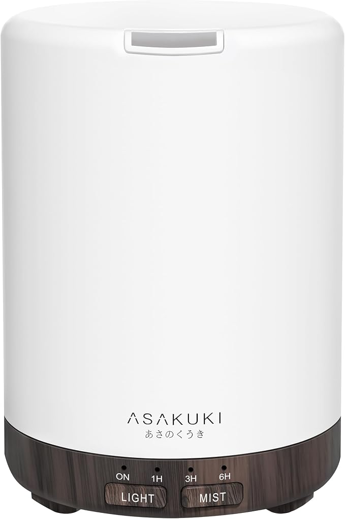 ASAKUKI Essential Oil Diffuser for Home 300 ml Humidifier | Automatic Shut-Off, Quiet Aromatherapy Diffuser with 7 LED Lights for Living Room, Kitchen, Bedroom, Hotel - Black