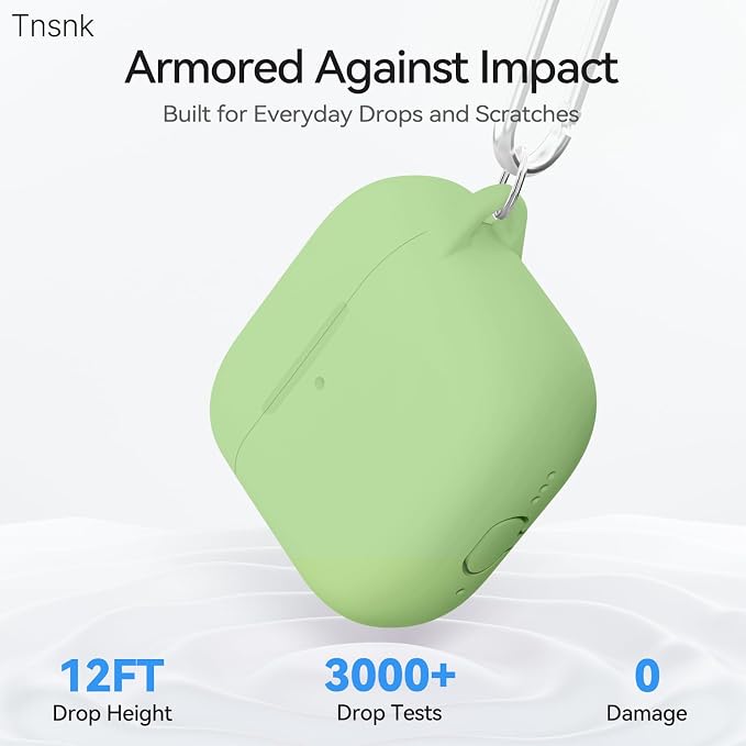 for AirPods 4 Case, TNSNK Silicone AirPod 4 Case Cover Compatible with Apple Airpods 4th Gen, Shockproof Protective Cases for Women Girly with Cleaner Kit and Keychain, Front LED Visible