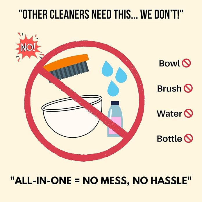 Meltonian Shoe Cleaner, Filled with Foaming Cleaning Solution & Built-In Brush Sponge, All-In-One Sneaker Cleaner System, No Water, No Bowl, No Tools Needed, 75ml