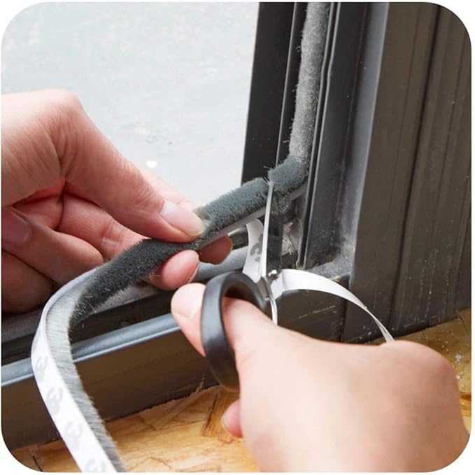 Weather Stripping Brush for Sliding Windows/Doors Frame Side,Pile Self Adhesive Weatherstrip Seal Strip Sealer Draft Stoppers (33ft x11/32 Backing x 11/32 Brush inch, White)
