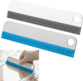 Small Rubber Squeegee 2 Pcs All-Purpose Mini Soft Rubber Window Squeegee Small Squeegees Window Scrubber Scraper for Kitchens Bathroom Shower Mirrors Car Windshield （Gray, Blue）