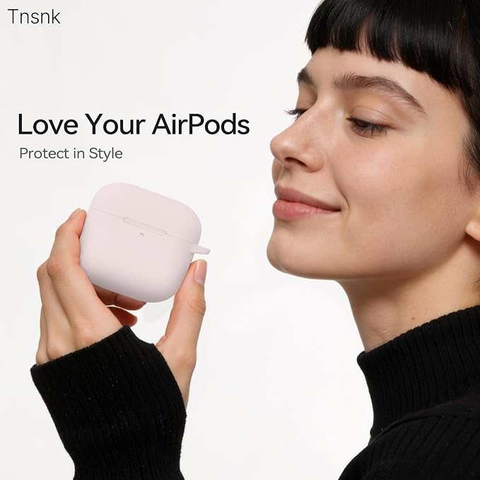 for AirPods 4 Case, TNSNK Silicone AirPod 4 Case Cover Compatible with Apple Airpods 4th Gen, Shockproof Protective Cases for Women Girly with Cleaner Kit and Keychain, Front LED Visible