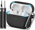 Ljusmicker for AirPods Pro 3 Case 2025 with Cleaner Kit,Magnetic Black | Soft Silicone Protective Cover for Apple AirPod Pro 3rd Generation Case with Keychain for Women Men,Shockproof,Magnetic
