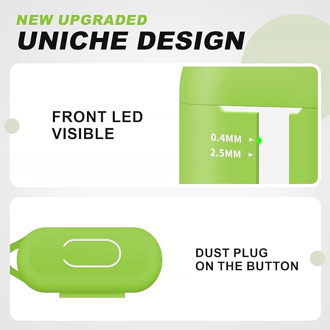for AirPods Case Cover, Come with Cleaner Kit, Soft Silicone Protective Cover with Buckle, Compatible with Apple AirPods 2nd 1st Generation Charging Case, Front LED Visible, Fresh Green