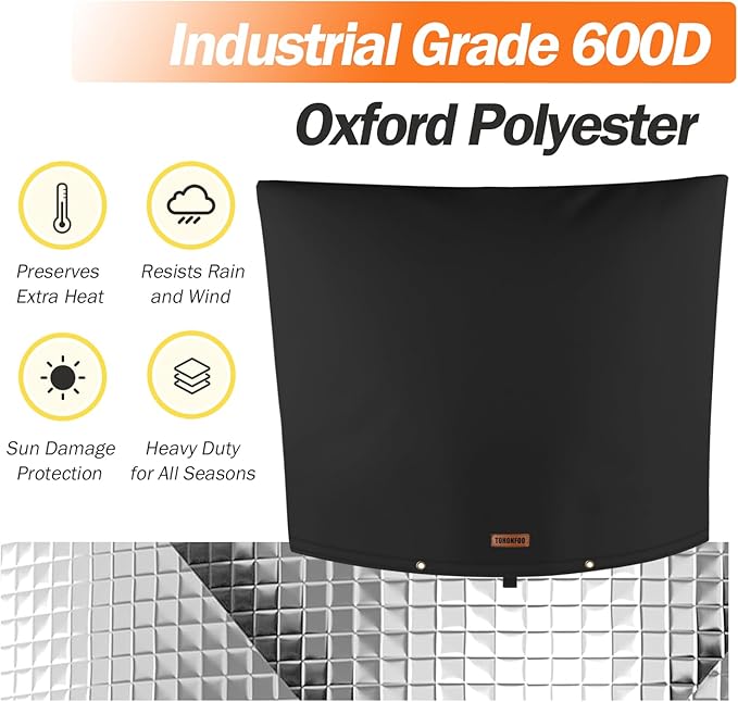 Backflow Preventer Pipe Insulation Cover (5°F) - Irrigation Sprinkler Valve Insulated Pouch - Water Well Pump Cover - Sturdy 5 Layers for Winter Freeze Protection, 28" W x 20" H, Black