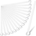 Honeydak 1/32 Teaspoon Micro Scoops 150 Milligram Mini Measuring Spoons Tiny Little Plastic Scoop for Measuring Cosmetics, Powders, Glitter and Seasoning(White, 16 Pieces)