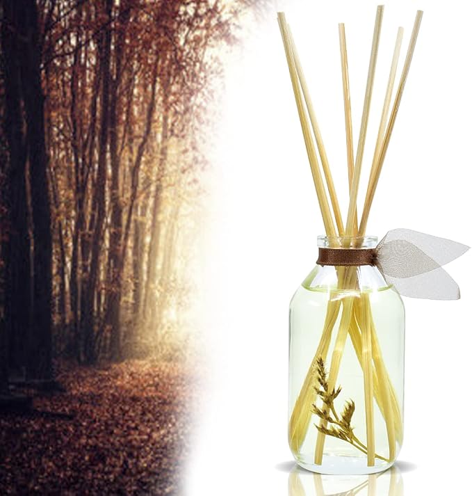 Reed Diffuser Set - Cashmere Woods Scented Diffuser with Sticks | Autumn Fall Home Fragrance Reed Diffuser for Bedroom, Bathroom Shelf Décor - Made in the USA