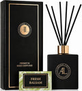 Black Reed Diffusers for Home | Premium Long-Lasting Fragrance Diffuser | Reed Diffuser Sticks in Oil Set | Smells Good in Bathroom & Office | Black, Balsam Reed Diffuser(5 oz)