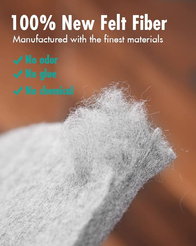 Non Slip Rug Pad Gripper - 5x7 Feet 1/8” Extra Thick Felt Under Rug for Area Rugs and Hardwood Floors,Super Cushioned Non Skid Carpet Padding