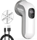 BEAUTURAL Fabric Shaver and Lint Remover, Portable Sweater Defuzzer | Rechargeable, 3 Speeds, 6 Leaf Blades, Digital LED Display, Remove Pilling for Clothes, Furniture, Couch, Blanket