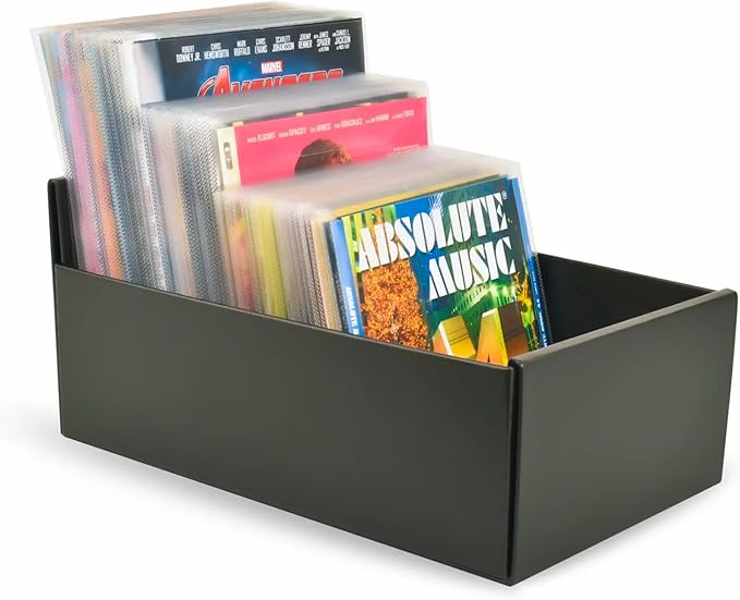 Tarifold DVD and CD Storage Box, Holds 80 Sleeves, Durable Cardboard, Black | Fits DVD, CD and Blu-Ray sleeves, lightweight yet sturdy cardboard, surface-treated interior and exterior, scratch-resistant