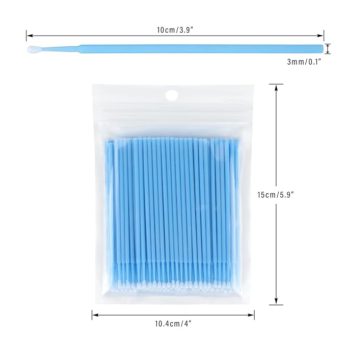 G2PLUS 500PCS Cotton Swabs, Disposable Micro Applicators Brush for Makeup and Personal Care Cosmetic Brush, Micro Swabs for Eyelash Extensions, Nails, Eyeliner (Head Diameter: 2.5mm/0.098'') | Cotton Tips, 2.5 mm / 0.098 in Diameter, Single Use for Eye...