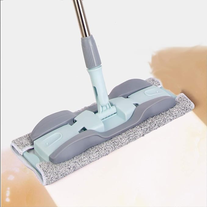 15-Inch Microfiber Mop with 4 Washable Pads for Floor Cleaning | 2-in-1 Microfiber Mop for Wet & Dry Use Adjustable Handle for Effortless Deep Cleaning and Floor Protection