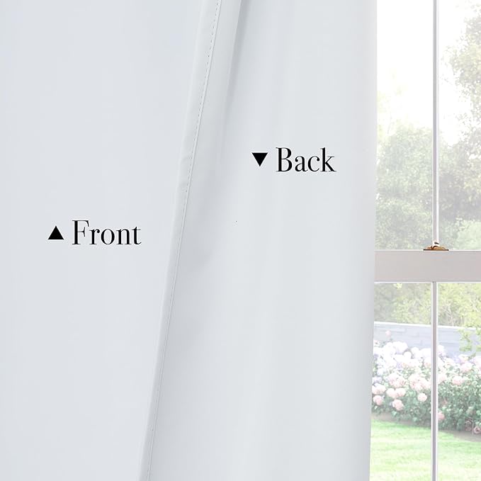 PONY DANCE 100% Blackout Curtains 94 inch Length 2 Panels Set - Grommet Room Darkening Drapes for Bedroom and Living Room Window Thermal Insulated Black Out Curtains (White, 55W x 94L)