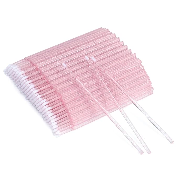 G2PLUS Micro Swabs, Disposable Micro Applicator Brushes and Swabs 500PCS | Pink Tips for Lash Extension Prep, Makeup Correction, Controlled Application, Detailed Beauty Work and Professional Salon Use