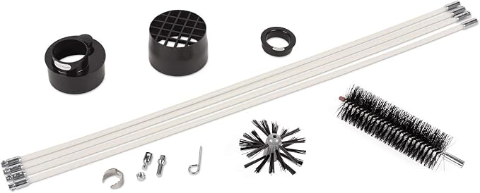 Dryer Vent Duct Cleaning Kit - Gardus RLE208 LintEater Pro Rotary Dryer Vent Cleaner Kit, Removes Lint, Extends Up to 12’, Dryer Duct Cleaning Kit, Forward & Reverse Cleaning, Air Duct Cleaning Tools