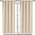 BGment Champagne Blackout Curtains 45 Inches Long for Bedroom Kitchen Window - Room Darkening Drapes Short Length with Rod Pocket for Bathroom Cafe, 2 Panels, 42 x 45 Inch