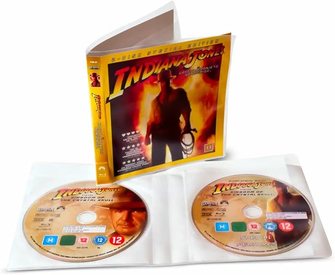 Tarifold Double Blu-Ray Storage Sleeves with Felt, Holds 2 Discs, 50 Pack | Holds 2 Blu-Ray discs, cover art and booklet, protective felt insert, durable polypropylene, scratch resistant, 50 pack