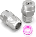 MEANLIN 25 Degree Surface Cleaner Tips, 1/4 Inch NPT Male, 2.5 Orifice, 4000 PSI Threaded Spray Nozzles, Replacement for Water Gun, Water Broom and Surface Cleaner (2-Pack)