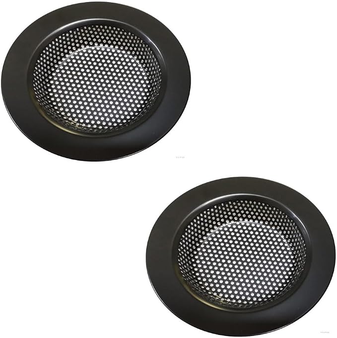 Drain Hair Catcher,Drain Stoper,Shower Drain Cover for Bathtub, Kitchen Sink Strainer, Stainless Steel Bathroom Sink, Drain Stopper with (2 PCS,Black,4.5 in)