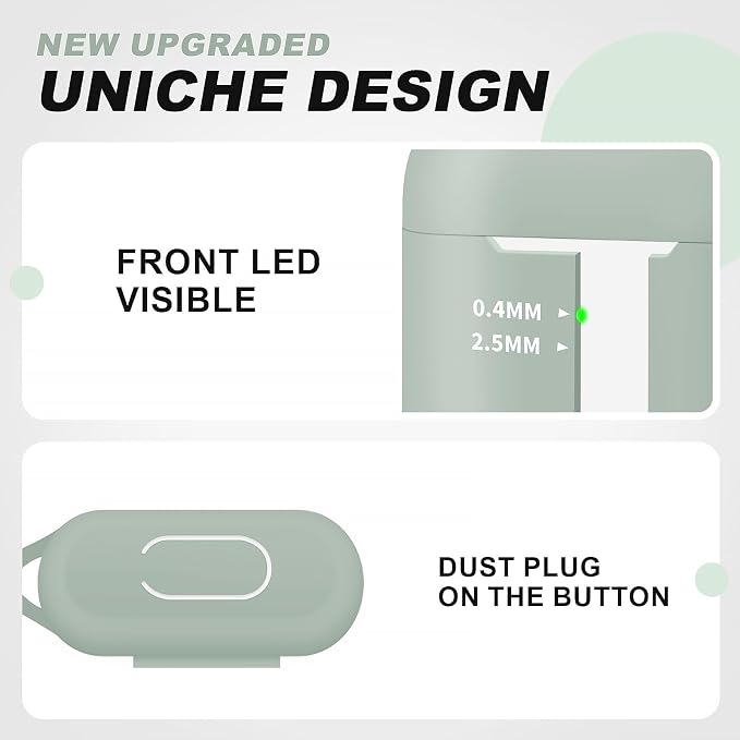 for AirPods Case Cover, Come with Cleaner Kit, Soft Silicone Protective Cover with Buckle, Compatible with Apple AirPods 2nd 1st Generation Charging Case, Front LED Visible, Misty