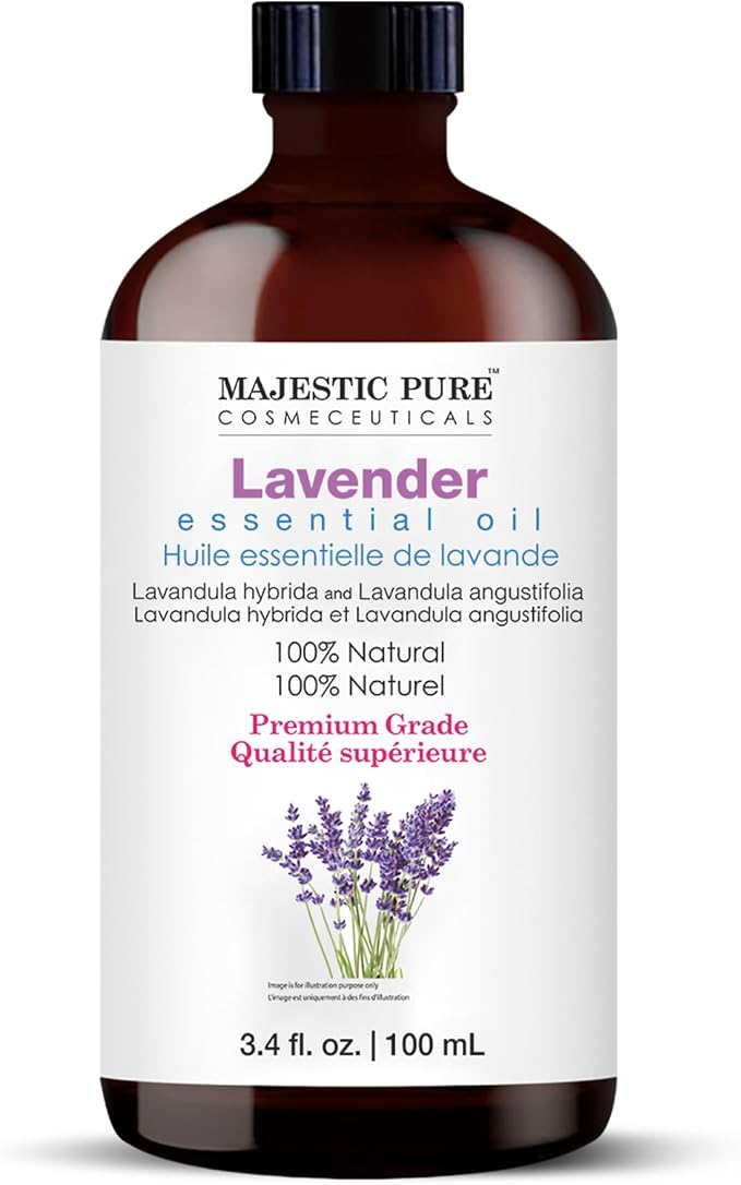 Majestic Pure Lavender Essential Oil for Diffuser - 3.4 Fl Oz | 100% Natural Essentials Oils for home fragrance, diffuser use, massage, DIY candles, DIY soaps, Aromatherapy