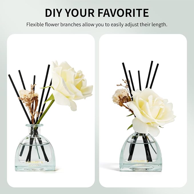 Reed Diffusers Set Flower Scented 8.5oz Air Freshener Diffuser for 140 Days