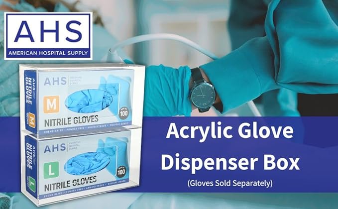 AMERICAN HOSPITAL SUPPLY Wall-Mount Triple Glove Dispenser | Clear Acrylic Glove Box Holder with Individual Compartments | Triple Layer | 17x11x5 in | Gloves Sold Separately