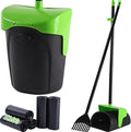 ienjoyed 43" Tall Pooper Scooper Large Swivel Bin & Rake with 100 Waste Bags,Heavy Duty Dog Pooper Scooper for Dogs, Long Handle Poop Scooper with Lid for Yard, Grass, Gravel (Green)